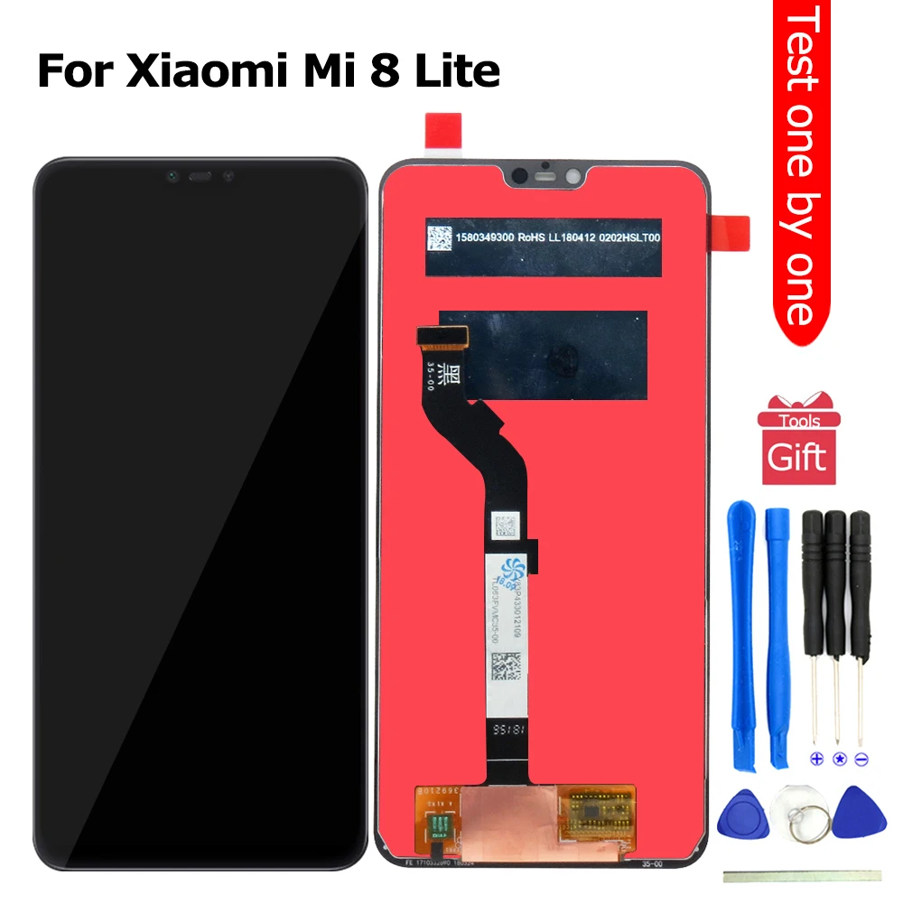 ЖК дисплей и сенсорный экран для Xiaomi Mi 8 Lite дигитайзер в сборе с рамкой ремонта