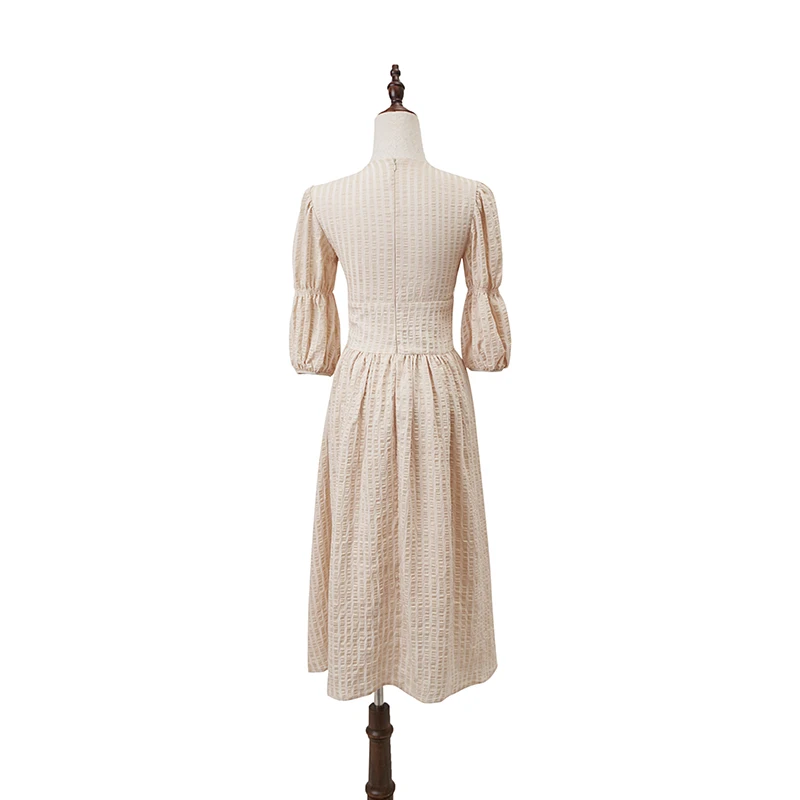 Dream Trend 2018 New Summer Dress High Waist Women Big v-neck Vintage Linen Elegant White Half-sleeve Sun Dresses | Женская одежда