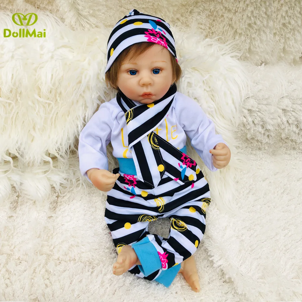 Кукла DollMai reborn 19 &quot45 см мягкая хлопковая силиконовая кукла baby Doll Реалистичная для