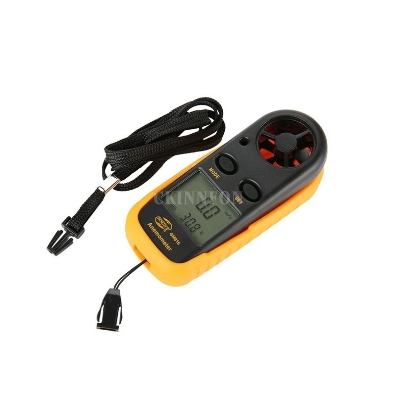 

DHL 100PCS GM816 Digital Anemometer 30m/s (65MPH) LCD Digital Hand-held Wind Speed Gauge Meter Measure Anemometer Thermometer