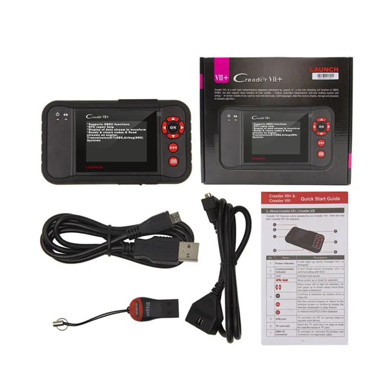 Старт Creader VII + OBD2 двигателя \ abs SRS на код обновления читатель онлайн X431 7 плюс