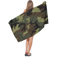 cool camo army camo green microfiber beach towels modern camo camping travel sports towel for men kid lightweight absorbent soft