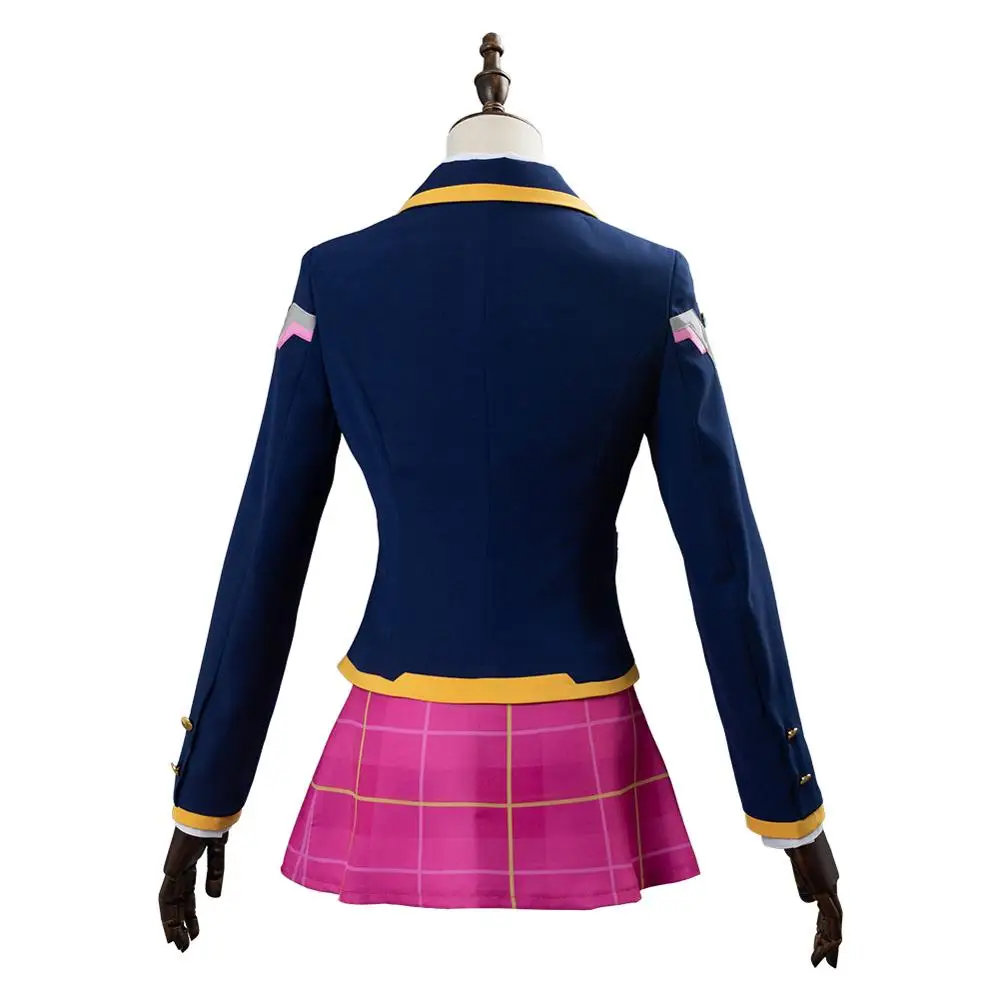 

OW D.VA DVA Hana Song Cosplay Costume Girls Dress School Uniform 3-YEAR Anniversary Outfit Wig Halloween Carnival Costumes