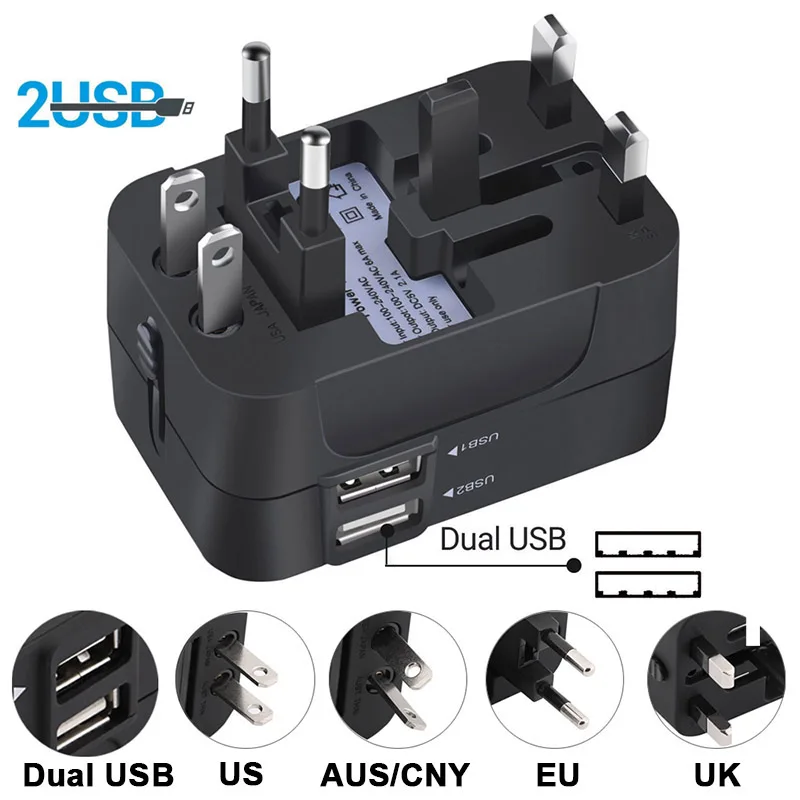 Travel Adapter для нас ЕС Великобритания AUS CNY Международная универсальная Мощность