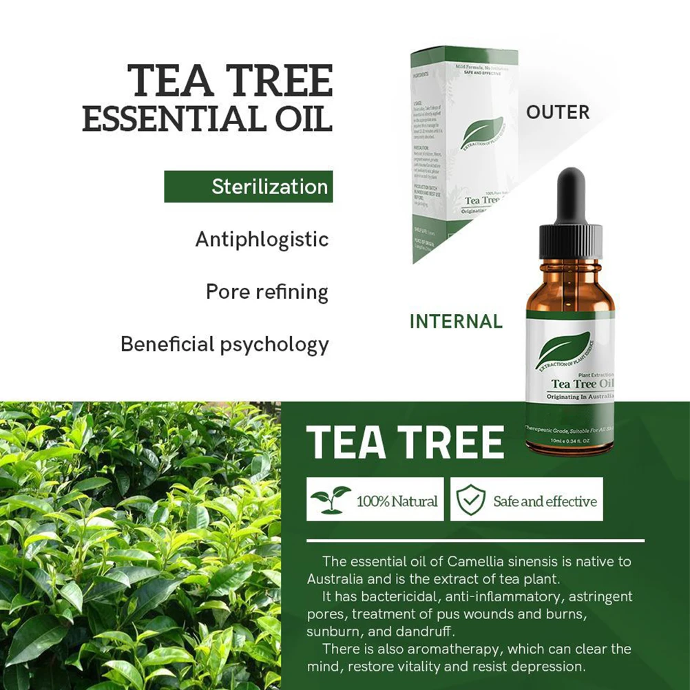 Antibacterial Anti-inflammatory Tea Tree Oil Moisturizing Essential for Blemished Skin Anti-pimples Warts Fungus |