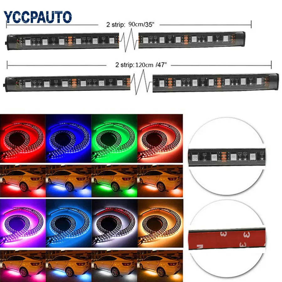 Гибкий RGB Автомобильный светодиодный светильник атмосферная ножная лампа бампер