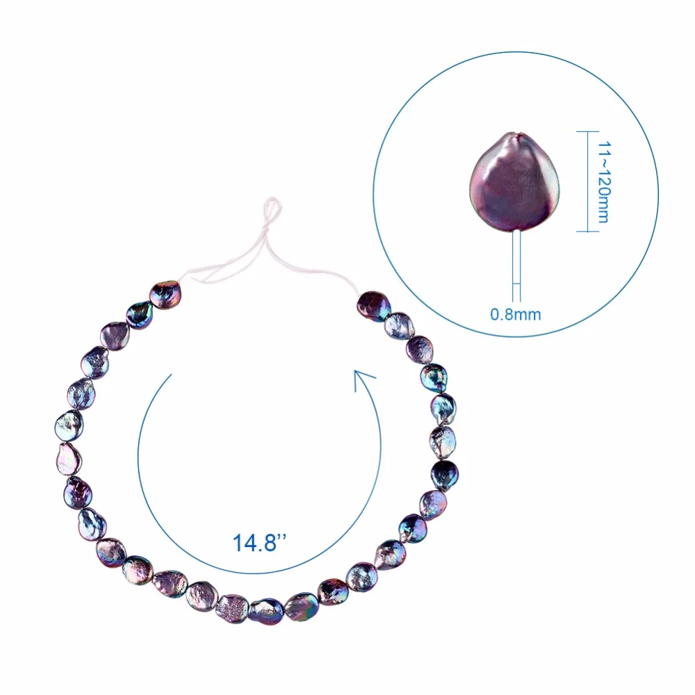 Натуральные жемчужные для изготовления украшений Keshi плоские круглые бусины