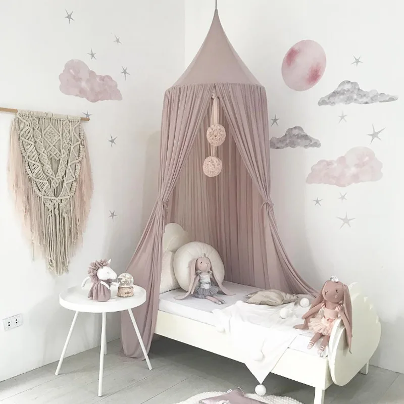 Light purple Ins детский потолочный шатер, шифоновая москитная сетка, детская комната, палатка, балдахин, колыбели, детский интерьер для комнаты девушки, детские кровати - Цвет: Light purple
