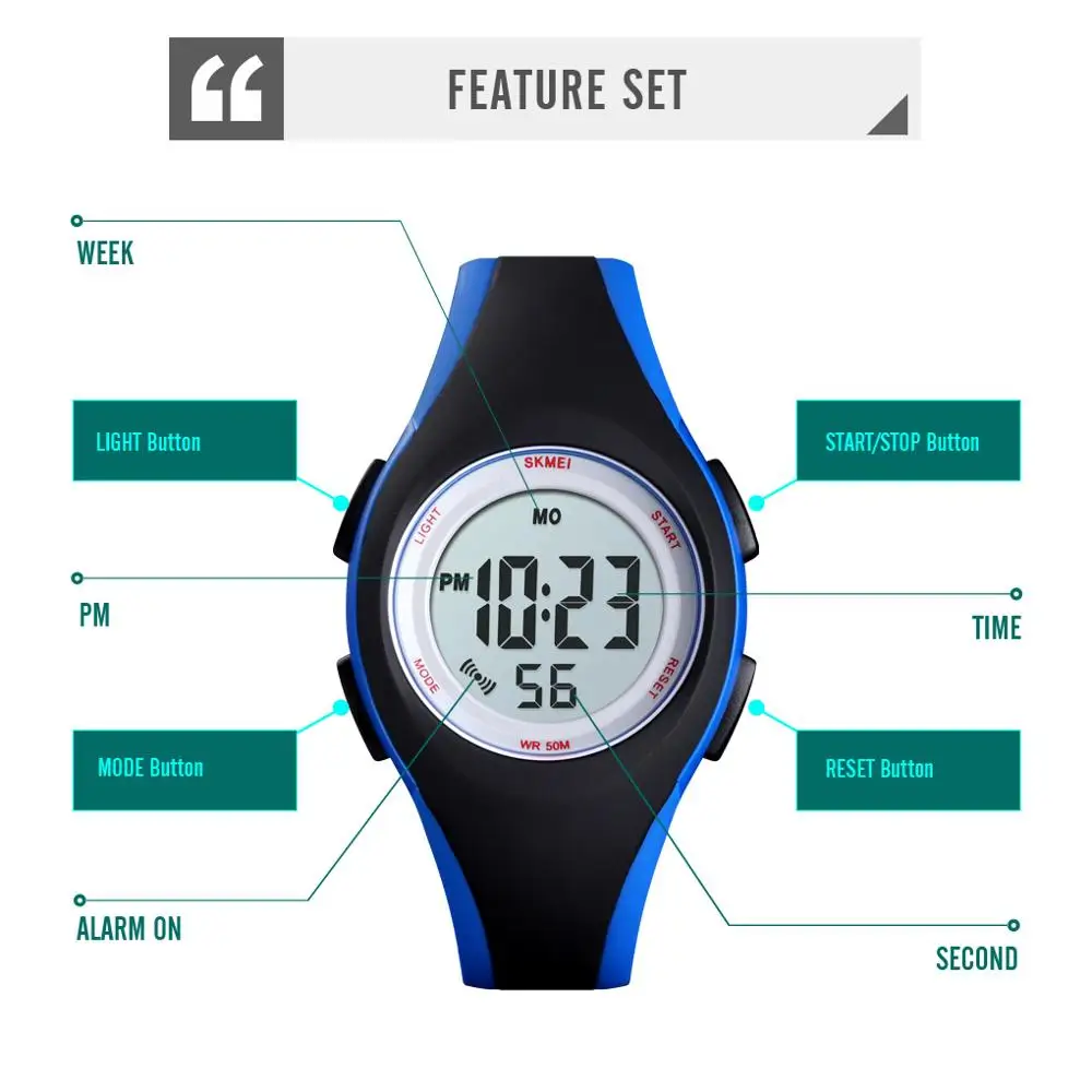 SKMEI Brand Kids Watches Sports Style Wristwatch Fashion Children Digital Watches Waterproof Outdoor Sport Watches for Boy Girls