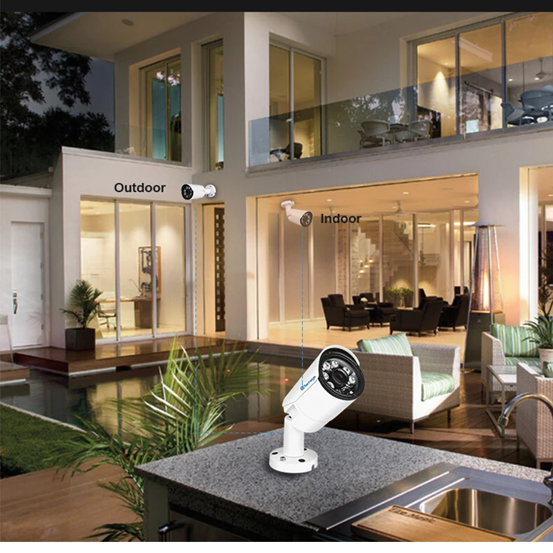 Techage Full HD 1080 P 48 В POE камера наружная Водонепроницаемая 6 шт. Массив IR Led 2MP CCTV IP P2P