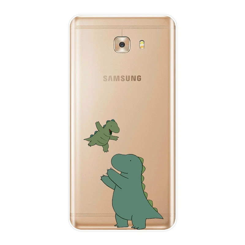 Каваи динозавры мультфильм Забавный чехол для телефона Samsung Galaxy C9 C7 C5 Pro