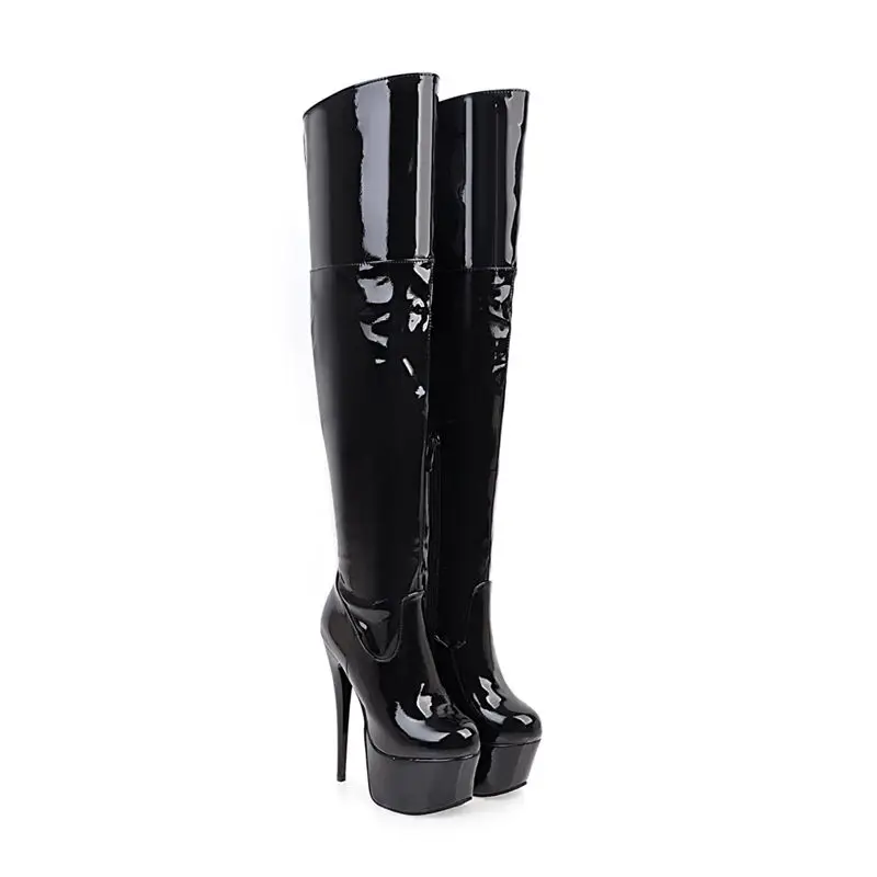 

Smeeroon new zip over the knee boots for women autumn winter boots super high heels women boots platform shoes big size 33-43