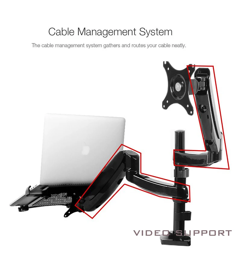 Двойное крепление для ноутбука DLB504L2 держатель с двойным креплением монитора до 24 дюймов|arm monitor|monitor mount armmonitor
