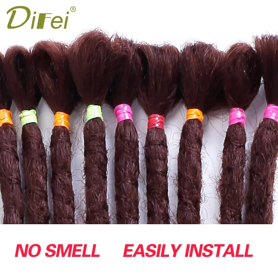 DIFEI 22 дюймов 10 нитей ручной работы дреды волосы для наращивания чистый цвет