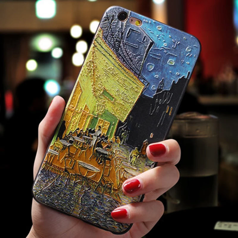 yhcantin Ван Гог Звездная ночь картина маслом чехол для samsung Galaxy A50 A30 A40 A70 A5 A7 A6 A8 S6 S7 S8 плюс M30 M20 M10 3D с тиснением и изображением Capas - Цвет: yhcantin