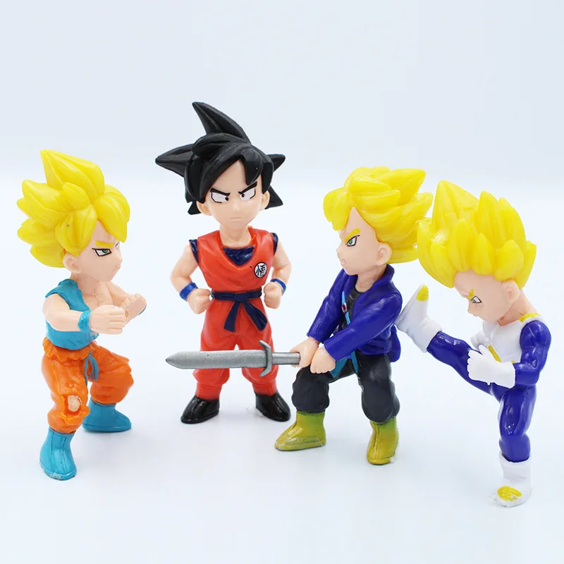 4pcs 13 шт./лот 11 см Dragon Ball Супер Саян Гоку Beerus Whis Веджета, Фриза Zamasu Frieza наборы фигурки модель игрушки - Цвет: 4pcs