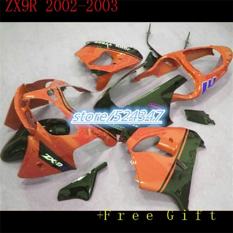 

Hot Sales,Cheap bodywork fairing for Kawasaki ZX9R 02 03 Ninja ZX-9R 2002 2003 ZX 9R orange black custom motorcycle fairing