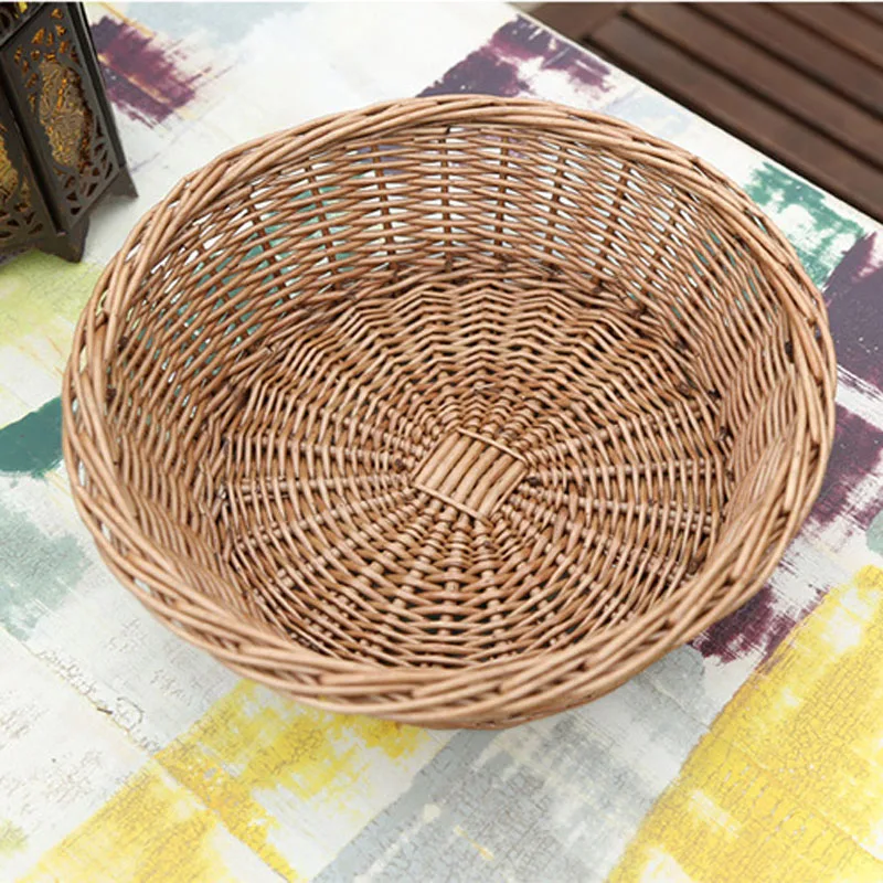 Плетеная натуральная здоровая плетеная корзина для фруктов Бытовая