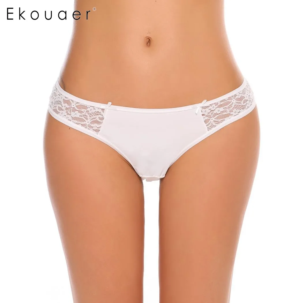 Ekouaer, 3 упаковки, кружевное лоскутное нижнее белье, 3 цвета, сексуальное нижнее белье, трусики, трусики, стринги, сексуальные трусики, трусики, нижнее белье