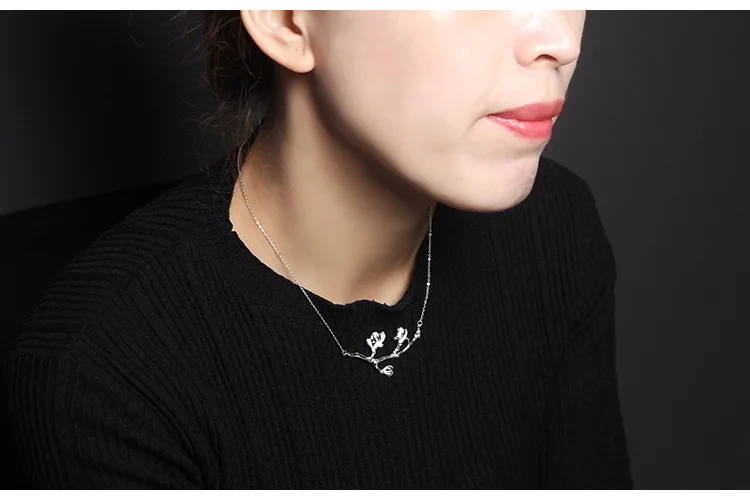 

Uglyless Real S925 Sterling Silver Handmade Flower Pendant Necklaces Ethnic Kapok Women Chokers Simple Retro Floral Fine Jewelry