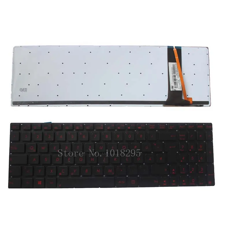 Немецкая клавиатура для ноутбука ASUS N56 N56V N76 N76V N76VB N76VJ N76VM N76VZ U500VZ N56VV N56VZ U500VZ U500 U500V GR с подсветкой