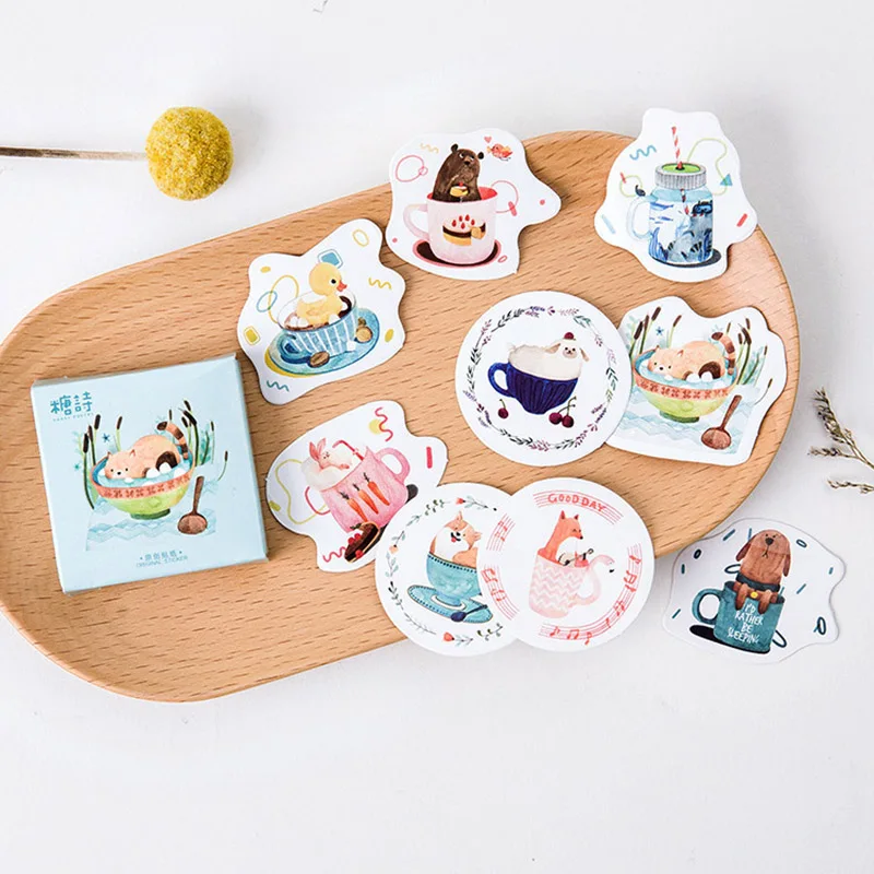 45 шт Kawaii Наклейки с изображением животных s милые канцелярские наклейки Bullet