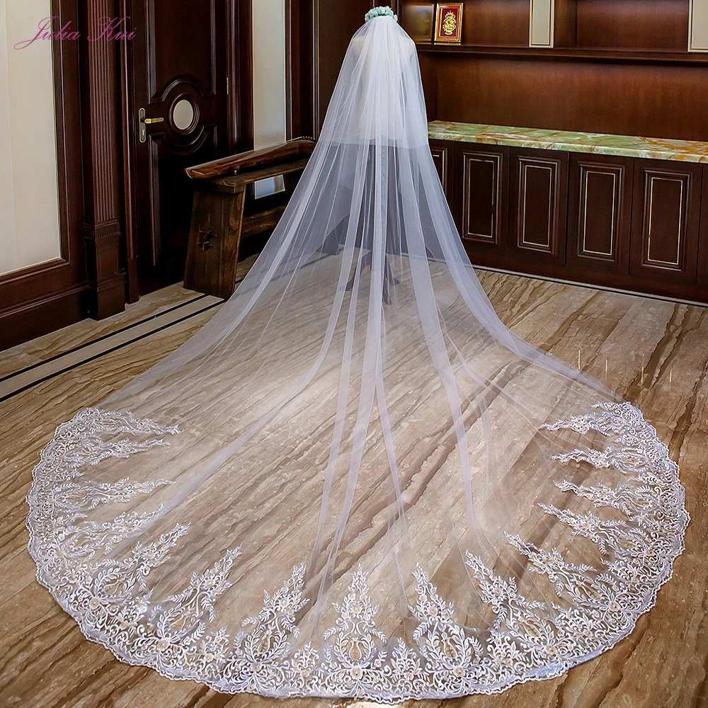 

Свадебная вуаль с расческой для часовни, цвет слоновой кости