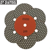 dt diatool 7pcsset grit 200 dry diamond flexible resin bond polishing pads diameter 5inch 125mm for terrazzo smoothing