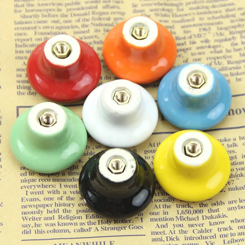 Круглая мебель конфетного цвета керамические ручки для шкафчиков круглая ручка