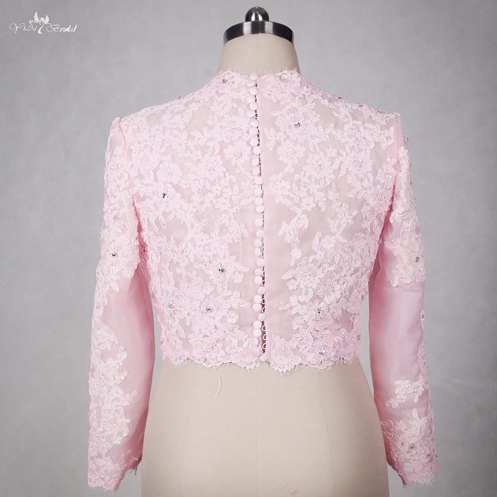 RSJ114 Yiaibridal розовое мусульманское болеро с длинными рукавами De Renda|bolero de renda|sleeve