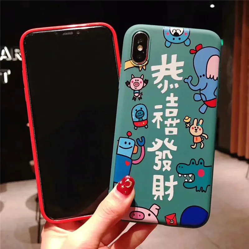 2019 новый год подарок животных красный слитки чехол задняя крышка для apple iphone 6 lcd