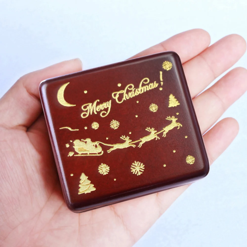 Sinzyo Handmade Wooden Merry Christmas Music Box Birthday Gift For Valentine's day gift Maple Wood | Дом и сад