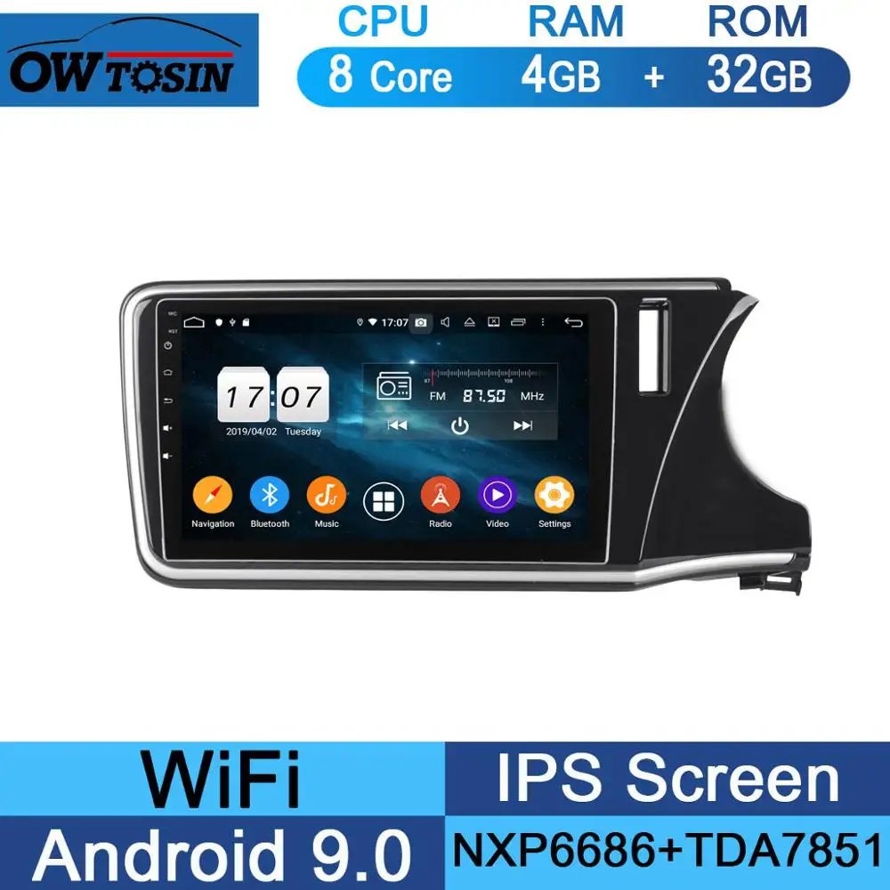 32G 10," ips Android 9,0 8 Core 4G Оперативная память+ 64G Встроенная память автомобильный dvd-радиоплеер gps для Honda City DSP CarPlay попугай BT - Цвет: 32G