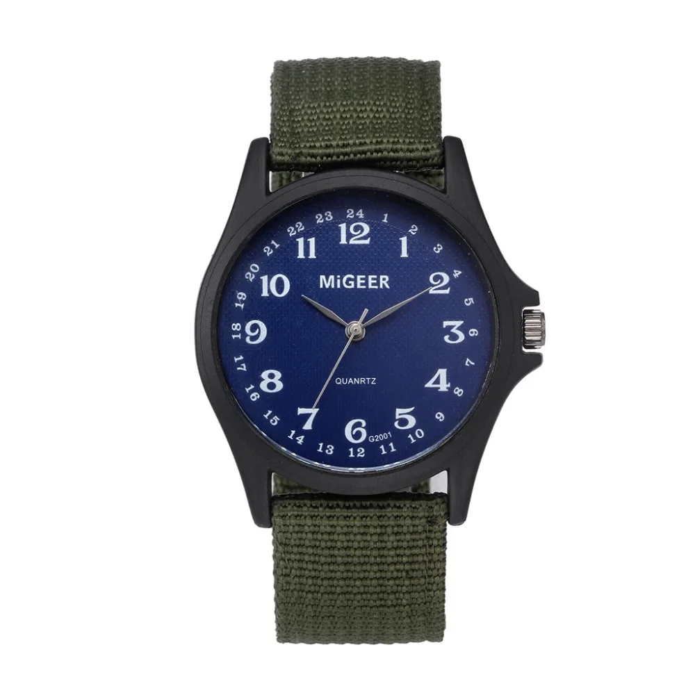 Нейлоновый ремешок синий циферблат мужские спортивные высококачественные часы
