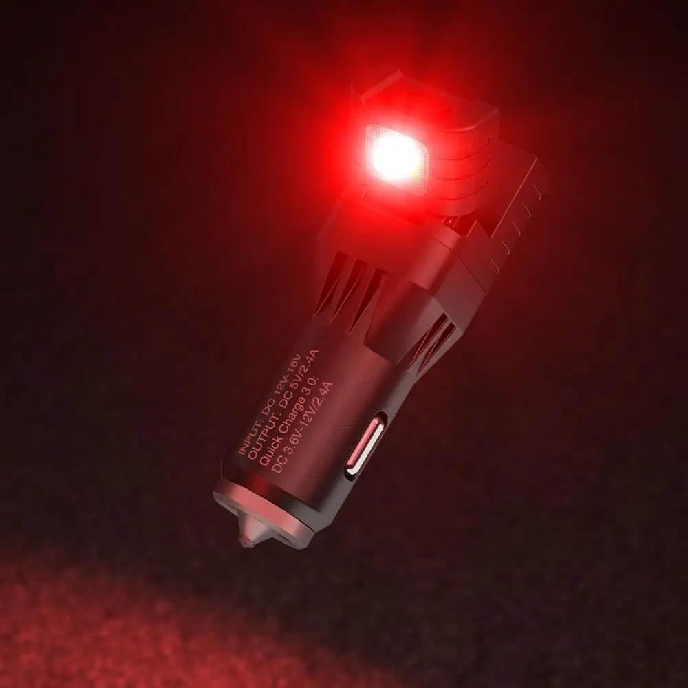 Nitecore vcl10 многофункциональный все-в-одном автомобиль гаджет поддержка QC 3,0 Автомобильное зарядное устройство/стекло Выключатель/аварийный Предупреждение ющий светильник