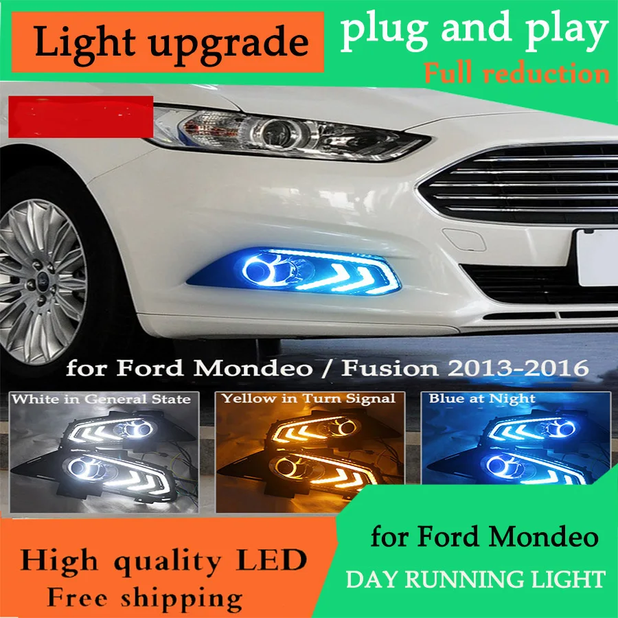 DY_L автомобильный Стайлинг Дневной светильник для Ford Mondeo Fusion DRL 2013 2014 2015 2016