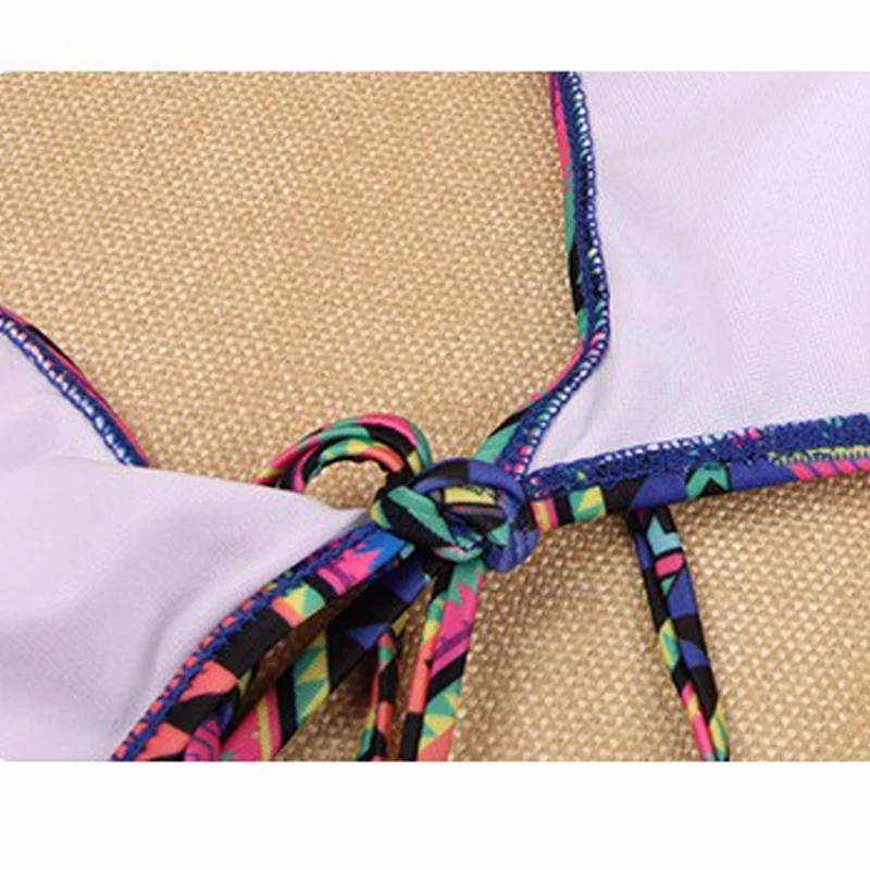 Пикантное бикини в стиле ретро женское пуш ап с геометрическим рисунком