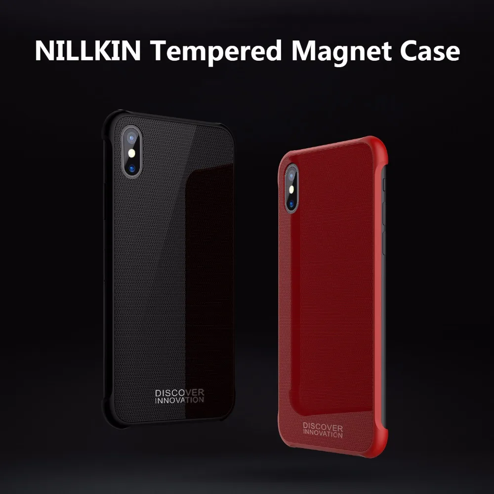Чехол NILLKIN для Apple iPhone X с закаленным магнитом Тонкий чехол стеклом и беспроводным