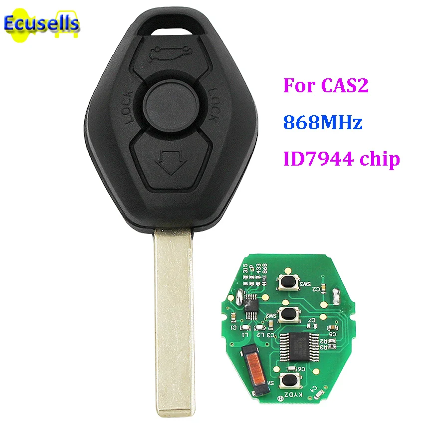 3 кнопки дистанционного ключа 868 МГц с чипом ID7944 ID46 для BMW CAS2 5 серии E46 E60 E83 E53 E36 E38 E39