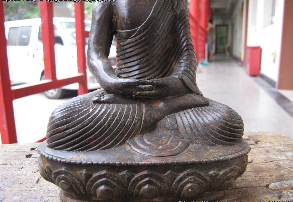 Tibet Old Fane Bronze Copper kasaya Sakyamuni shakyamuni Tathagata Buddha Statue | Дом и сад
