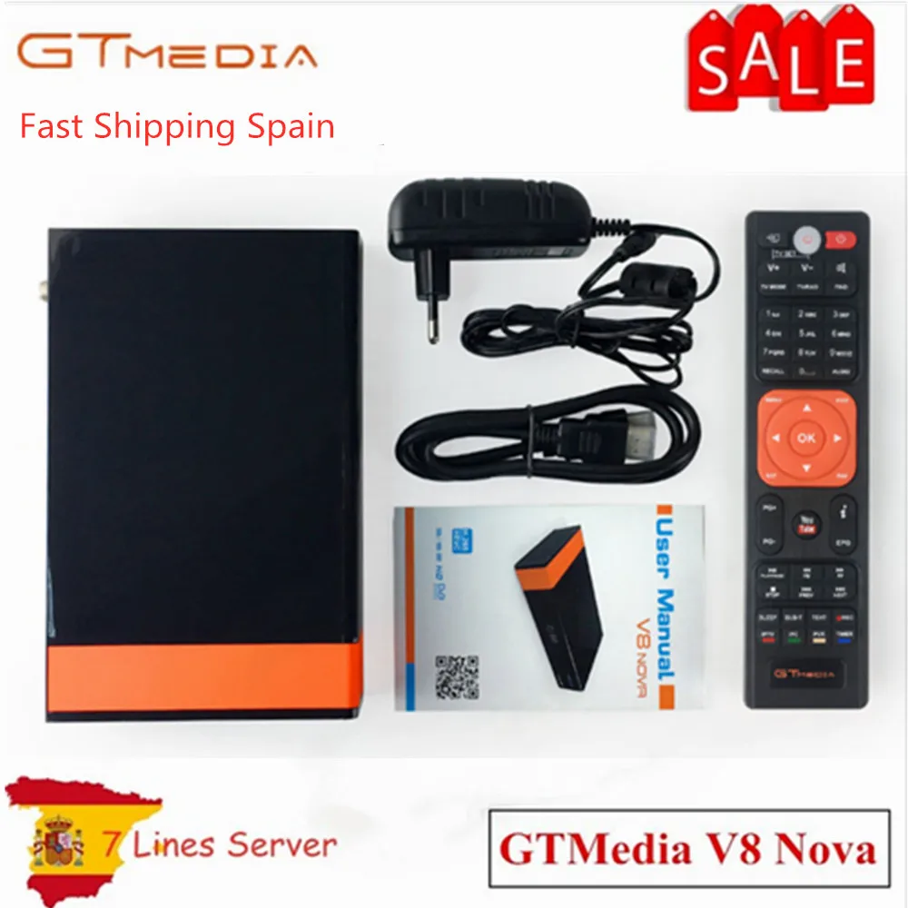 Gtmedia V8 Nova встроенный wifi H.265 Freesat DVB-S2 V8 супер спутниковый ТВ тюнер приемник поддержка AC3 Cccam IP tv Box Горячая Испания