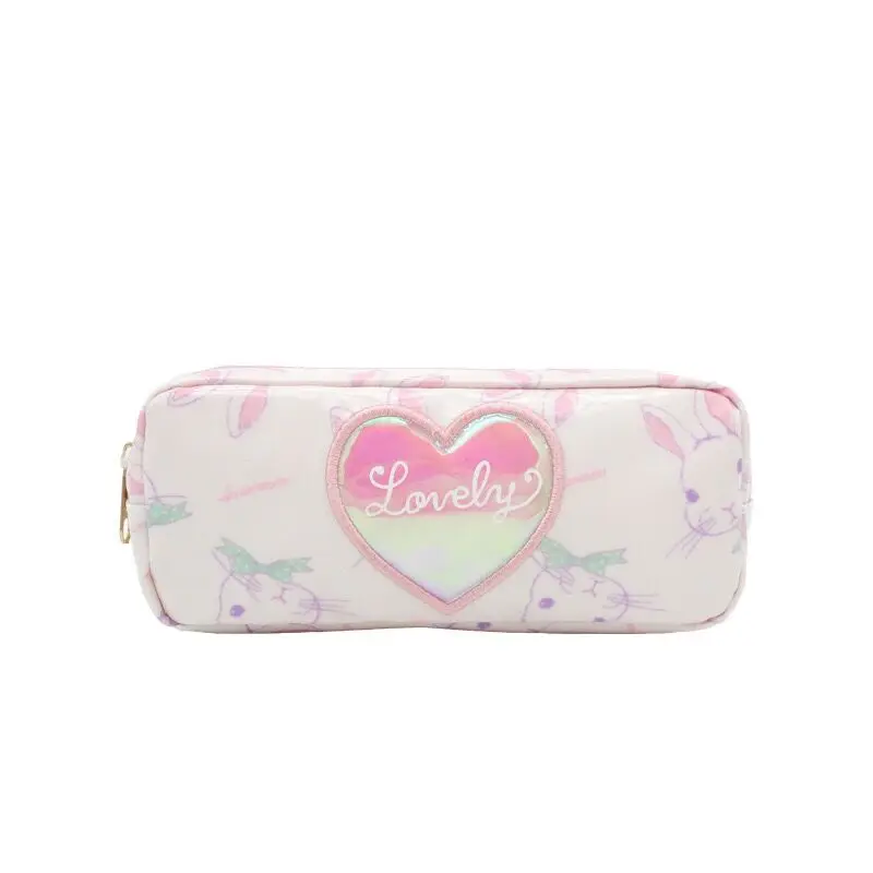 Pink Rabbit long Milkjoy/косметички с кроликом из мультфильма; милая Корейская косметичка для девочек; косметичка с лазерной голограммой; косметички; Bentoy; желе; сердце; пенал - Цвет: Pink Rabbit long