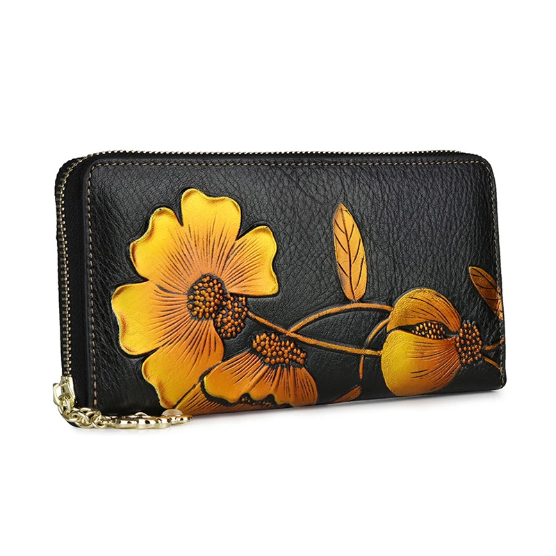 Роскошный женский кошелек 2019 модный от известного бренда винтажный с цветочным