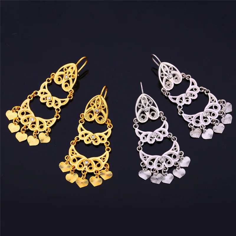 U7 Кисточки Длинные Серьги Женщины Ювелирные Изделия Модный Золото/Platinum