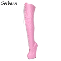 custom 75cm crotch thigh high booty women platform shoe gothic booties women europe lady over the knee boots long leg shalft