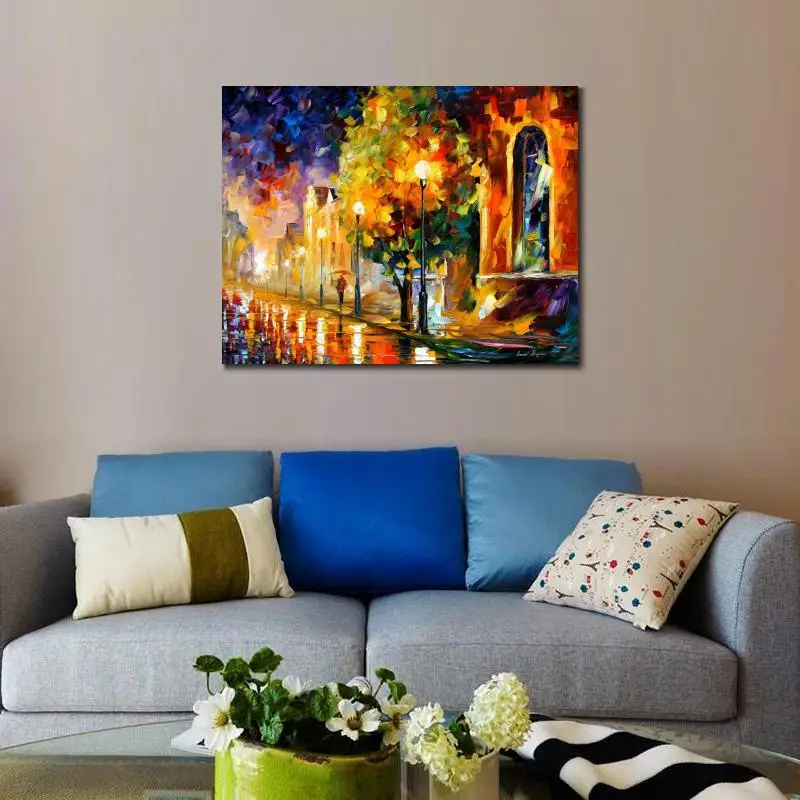 Пейзаж современные картины с палитрой Нож искусство масло на холсте до восхода