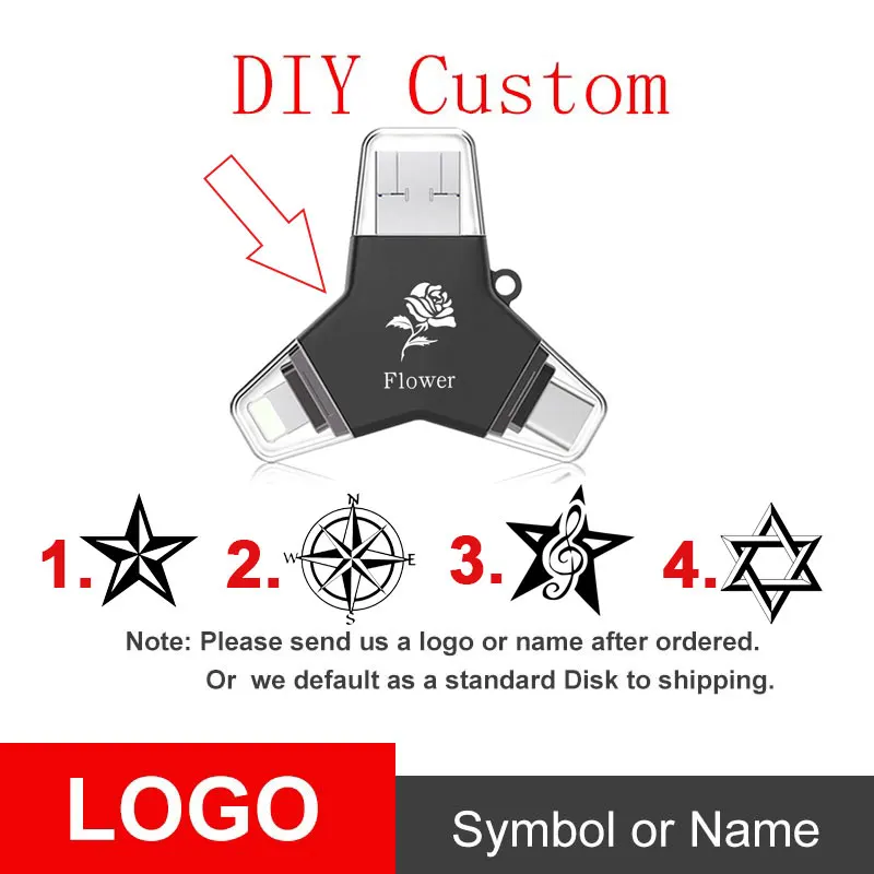 Y3.0-Black Plus DIY Новинка, флеш-диск, usb 3,0, 32 ГБ, creativo, OTG, мобильный флеш-накопитель, 32 ГБ, 64 ГБ, 128 ГБ, металлическая флешка, USB3.0, pi, сова, сделай сам, логотип, Cle, USB - Цвет: Y3.0-Black Plus DIY