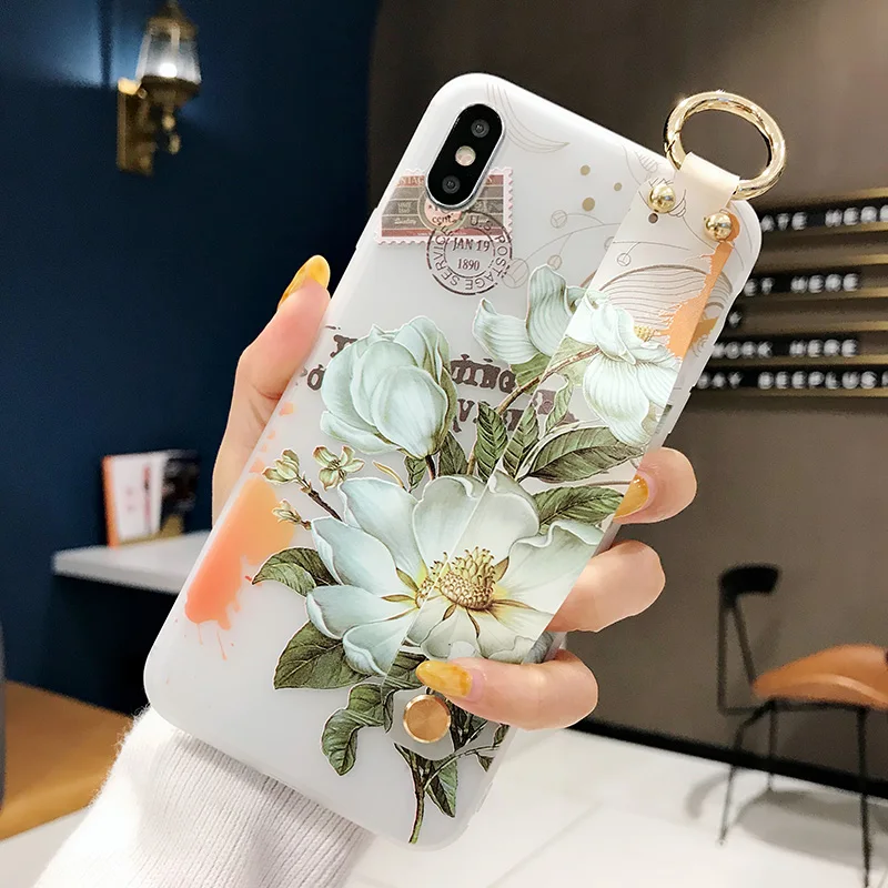 Fundas 3D рельефные цветы чехол для телефона Xiaomi Redmi Note 6 Pro прозрачный ремешок на