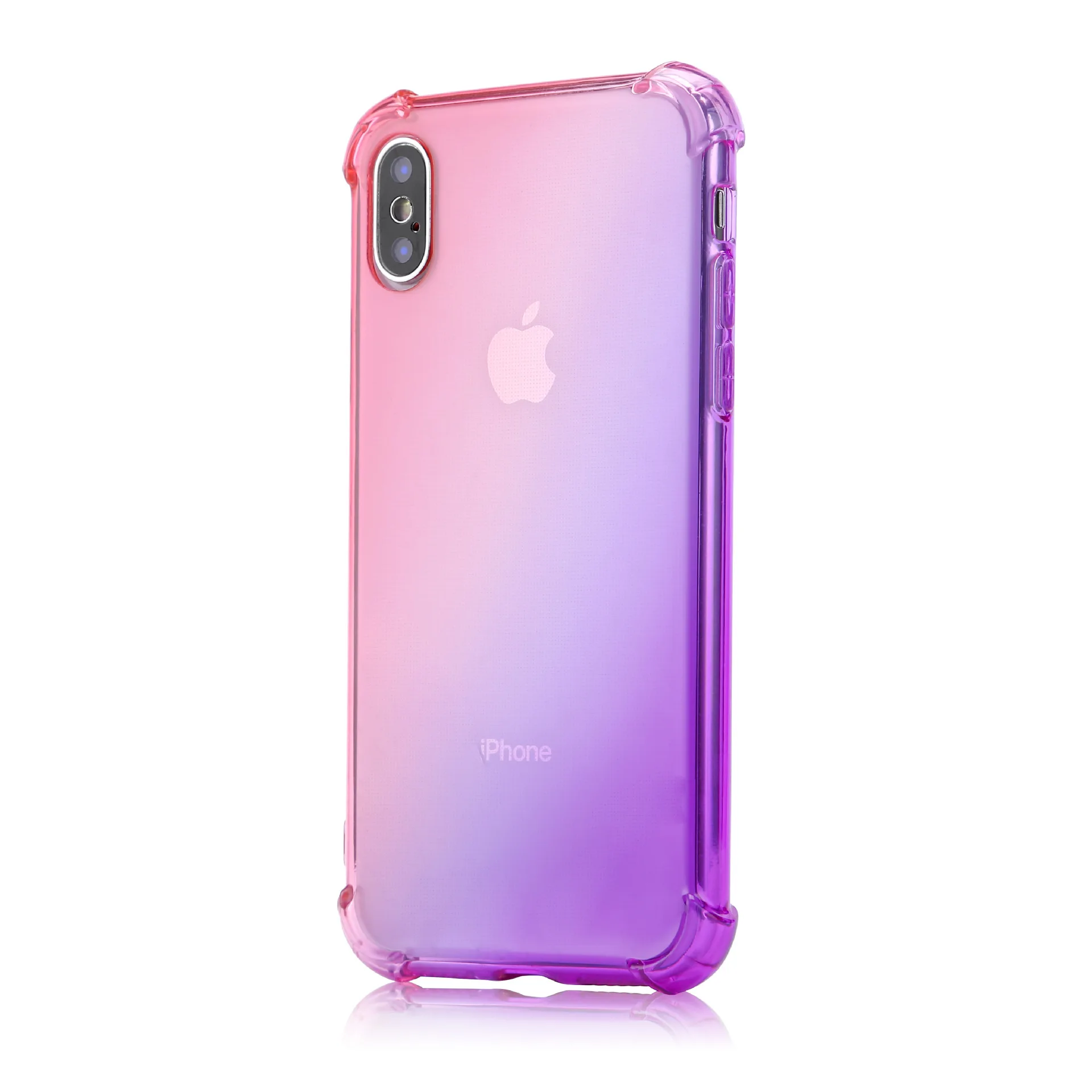 Яркий градиентный телефонный чехол Аврора для iPhone XR XS Max X 7 8 6 6S Plus 5S 5 SE ультра прозрачный тонкий чехол s Мягкий ТПУ чехол Fundas - Цвет: Purple Pink