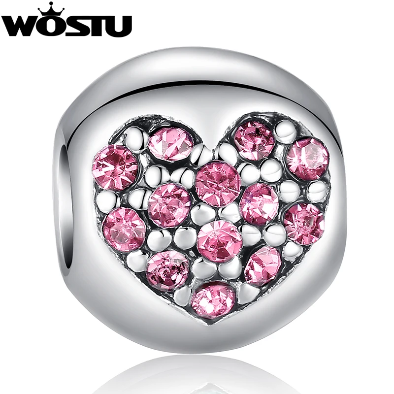 Хит продаж высокое качество серебряные бусины в форме сердца с кристаллами